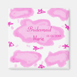 Roze Wolken Pastel Sterren Bruidsmeisje Girly Mode Magneet