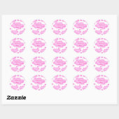 Roze Wolken Pastel Sterren Bruidsmeisje Girly Mode Ronde Sticker (Vel)