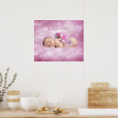 Roze wolken poster voor babyslaapkamers (Keuken)
