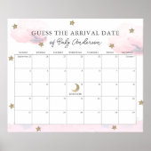 Roze wolken & sterren Raad de datum kalender Poster (Voorkant)