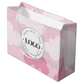 Roze wolken Stotted Kind Winkelmerk Aangepaste Log Groot Cadeauzakje (Voorkant Gekanteld)