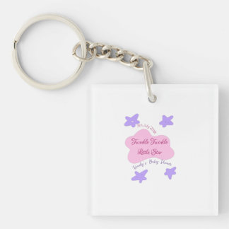 roze wolken twinkelen Twinkle Little Star babyshow Sleutelhanger