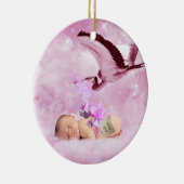 Roze wolken voor baby's en kerstmis keramisch ornament (Rechts)