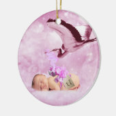Roze wolken voor baby's en kerstmis keramisch ornament (Links)