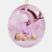 Roze wolken voor baby's en kerstversiering voor oo keramisch ornament (Links)