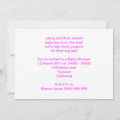 Roze wolken voor baby's en uitnodiging voor het do (Achterkant)