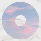  roze wolken wijnglaslabel (Voorkant)