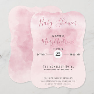 Roze wolkenBaby shower Kaart