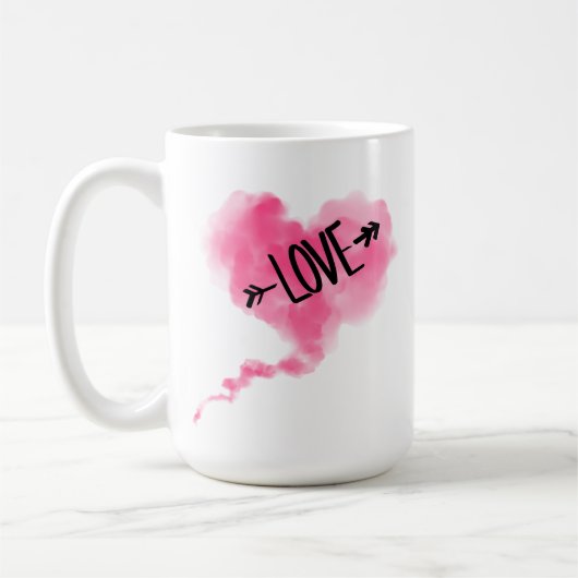 Roze wolkenbeker met hart koffiemok (Links)