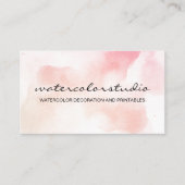 Roze wolkenkunst Abstracte penseelWaterverf schild Visitekaartje (Voorkant)
