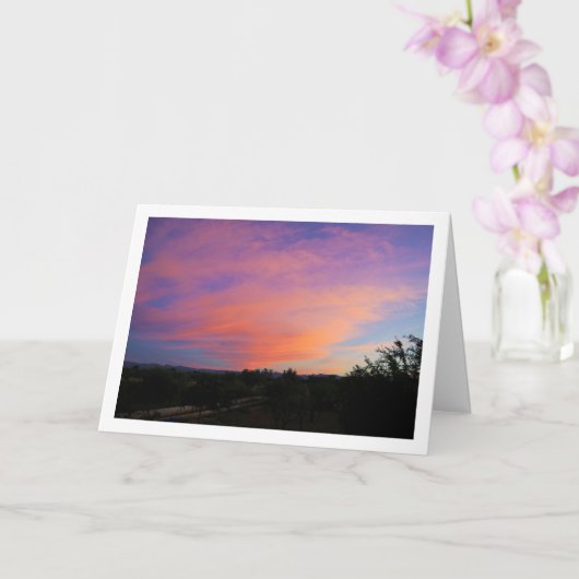 Roze wolkenlandschap kaart (Orchidee)