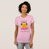 Roze wolkenzonde met hoofdtelefoon T-shirt (Voorkant volledig)