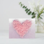 Roze wollen wol katting Love Heart Briefkaart (Staand voorkant)