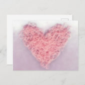 Roze wollen wol katting Love Heart Briefkaart (Voorkant / Achterkant)