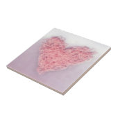 Roze wollen wollen brei- liefdeskeramische Tegel Tegeltje (Zijkant)