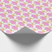 Roze wollig lamsvlees baby giftwrap cadeaupapier (Hoek)