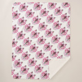 Roze wolven sherpa deken (Voorkant)