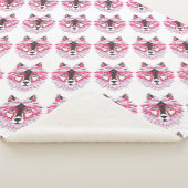 Roze wolven sherpa deken (3/4)