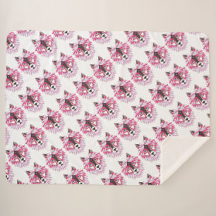 Roze wolven sherpa deken