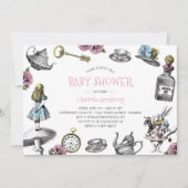 Roze Wonderland Baby shower met Polka Dots Kaart (Voorkant)