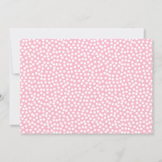 Roze Wonderland Baby shower met Polka Dots Kaart (Achterkant)