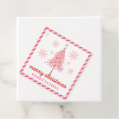 Roze Wonderland Kerstboom Favor Tag Bedankjes Labels (In situ)