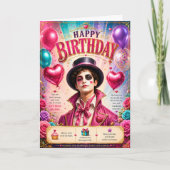 Roze Wonderland Verjaardagsgroet Kaart (Voorkant)