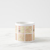 Roze Woodblock Tekeningen van Chariklia Zarris Espresso Kop (Voorkant)