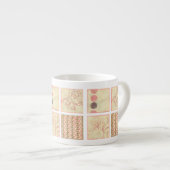 Roze Woodblock Tekeningen van Chariklia Zarris Espresso Kop (Voorkant rechts)