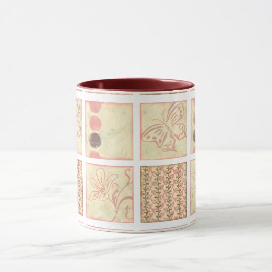 Roze Woodblock Tekeningen van Chariklia Zarris Mok (Midden)