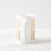 Roze Woodblock Tekeningen van Chariklia Zarris Porselein Kop (Achterkant)