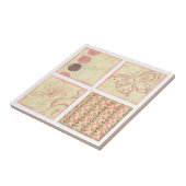 Roze Woodblock Tekeningen van Chariklia Zarris Tegeltje (Zijkant)