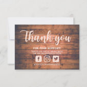 Roze Wooden Dank u Aangepast medium invoegen (Voorkant)