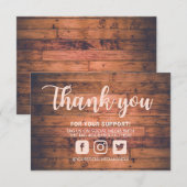Roze Wooden Dank u Aangepast medium invoegen (Voorkant / Achterkant)