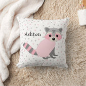 Roze Woodland Animal baby nursery name Kussen (Deken)