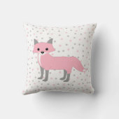 Roze Woodland Animal baby nursery name Kussen (Achterkant)