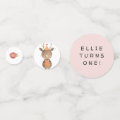 Roze Woodland Animal Birthday Table Confetti (Voorkanten)