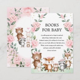  roze Woodland Animal Books for Baby Girl Informatiekaartje