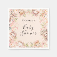 Roze Woodland dieren gepersonaliseerde papieren se