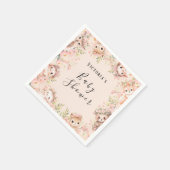Roze Woodland dieren gepersonaliseerde papieren se Servet (Hoek)