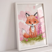Roze Woodland kwekerij Art Print Set