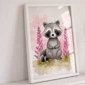Roze Woodland kwekerij Art Print Set