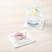 Roze Woodland Mushroom Baby shower Papier Onderzet Kartonnen Onderzetters (Insitu)