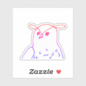 Roze Woodland Vogel Tekening Schattige Uil Sticker (Vel)