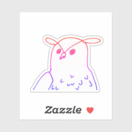 Roze Woodland Vogel Tekening Schattige Uil Sticker