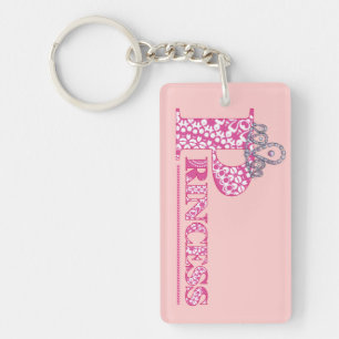 roze Word Art Princess Key Ring Sleutelhanger