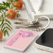 roze Word Art Princess Key Ring Sleutelhanger (Voorkant Rechts)