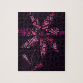 Roze Word Cloud June Flower Legpuzzel (Verticaal)