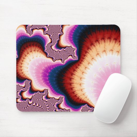 Roze wortelen - Fractal Mousepad Muismat (Met muis)