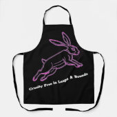 Roze wreedheid-vrij in Leaps & Bounds Hare Schort (Voorkant)